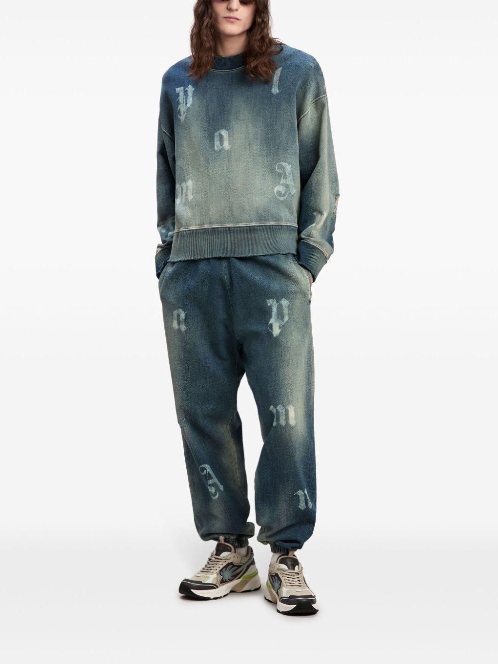 Palm angels `Logo Washed` Crew-Neck Sweatshirt Offerta settimanale