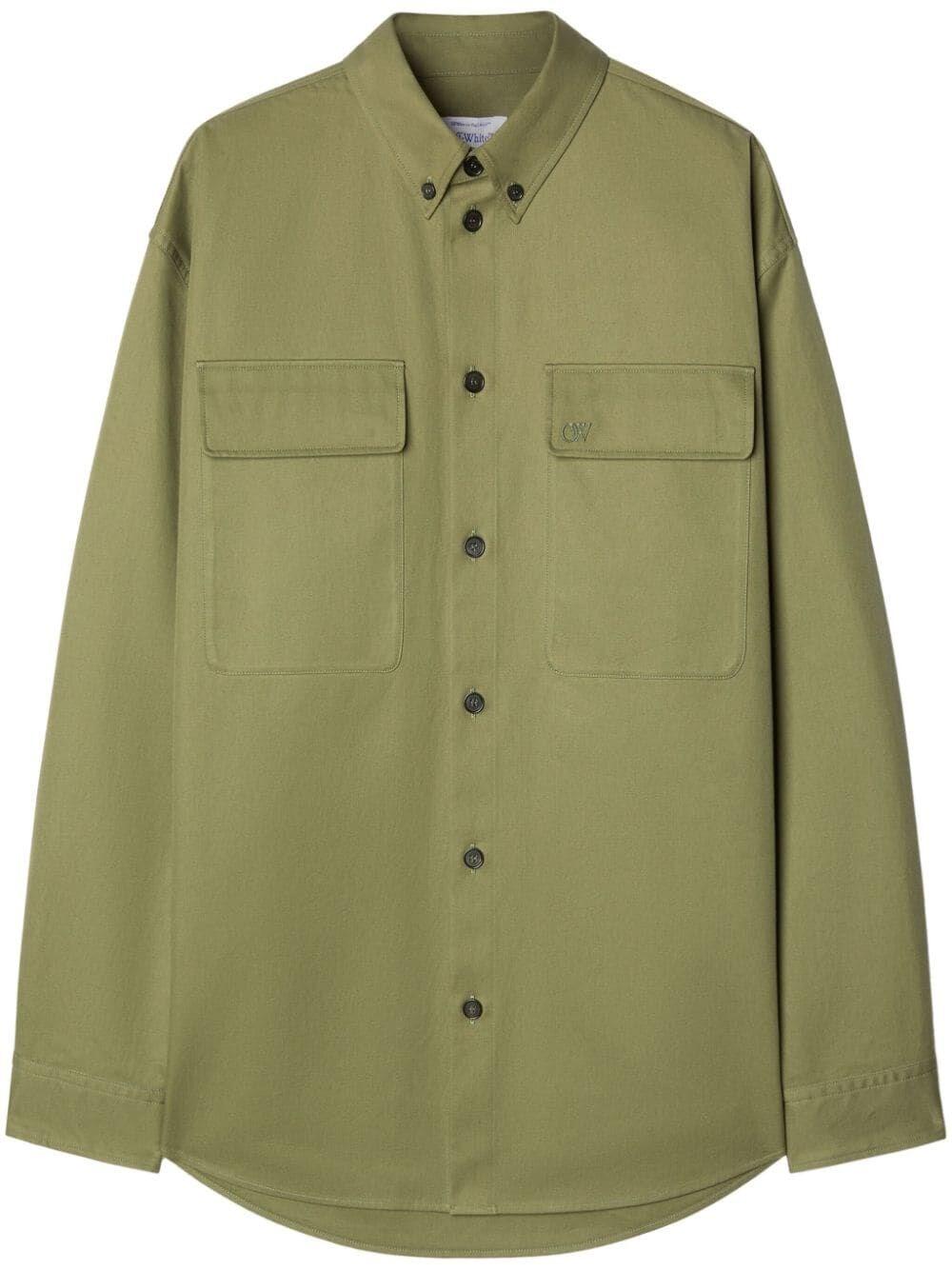 Off white `Ow Emb Cot Milit` Overshirt Offerta Giorno del Papà