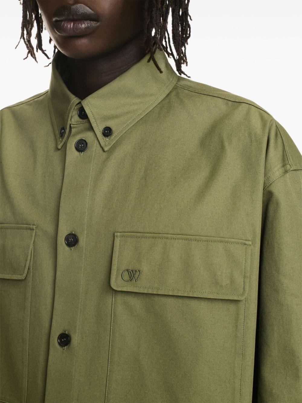 Off white `Ow Emb Cot Milit` Overshirt Offerta Giorno del Papà