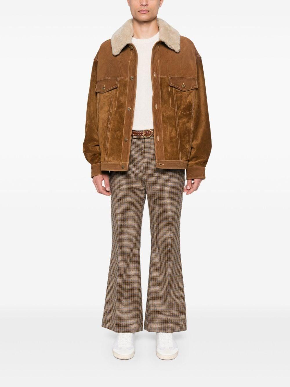 Golden goose `Journey` Leather Jacket With Corduroy Aspect Details Offerta temporanea