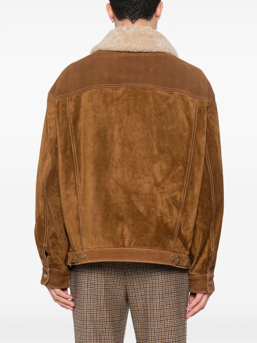 Golden goose `Journey` Leather Jacket With Corduroy Aspect Details Offerta temporanea