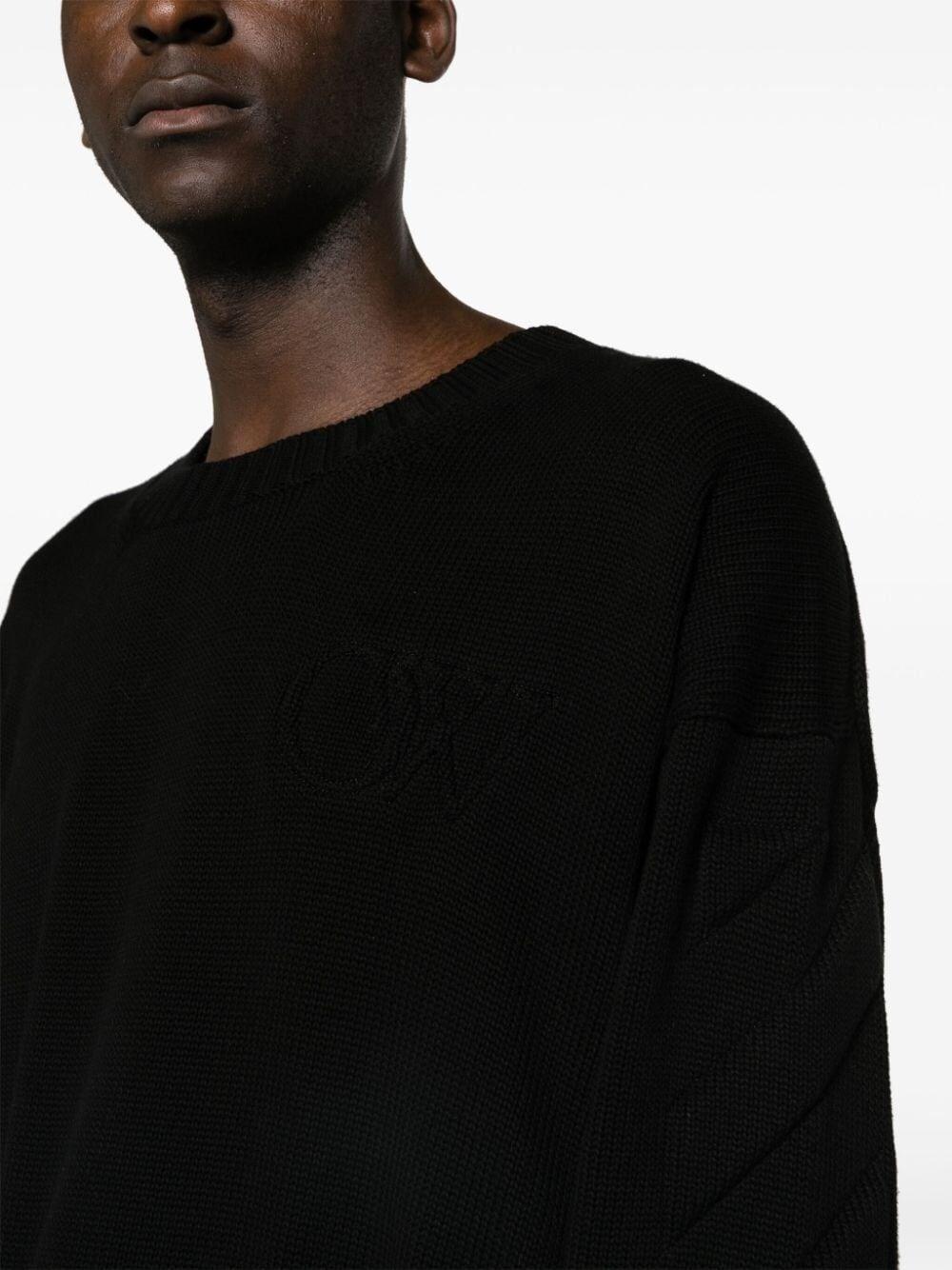 Off white `3D Diag` Knit Crew-Neck Sweater Liquidazione