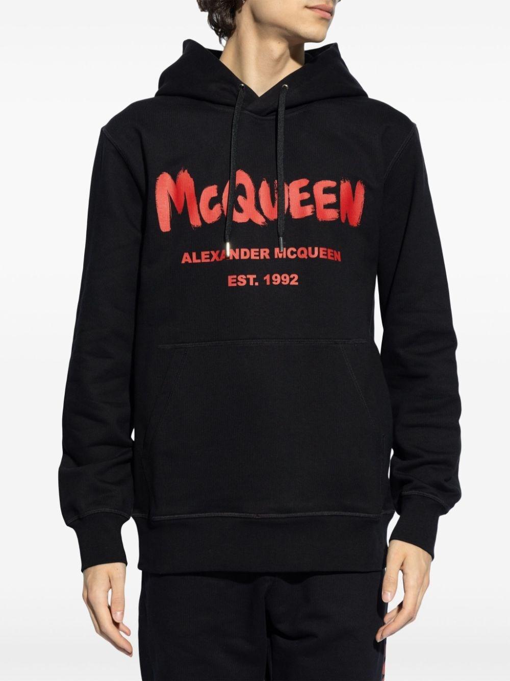 Alexander mcqueen `Graffiti` Print Hoodie Ritorno libero