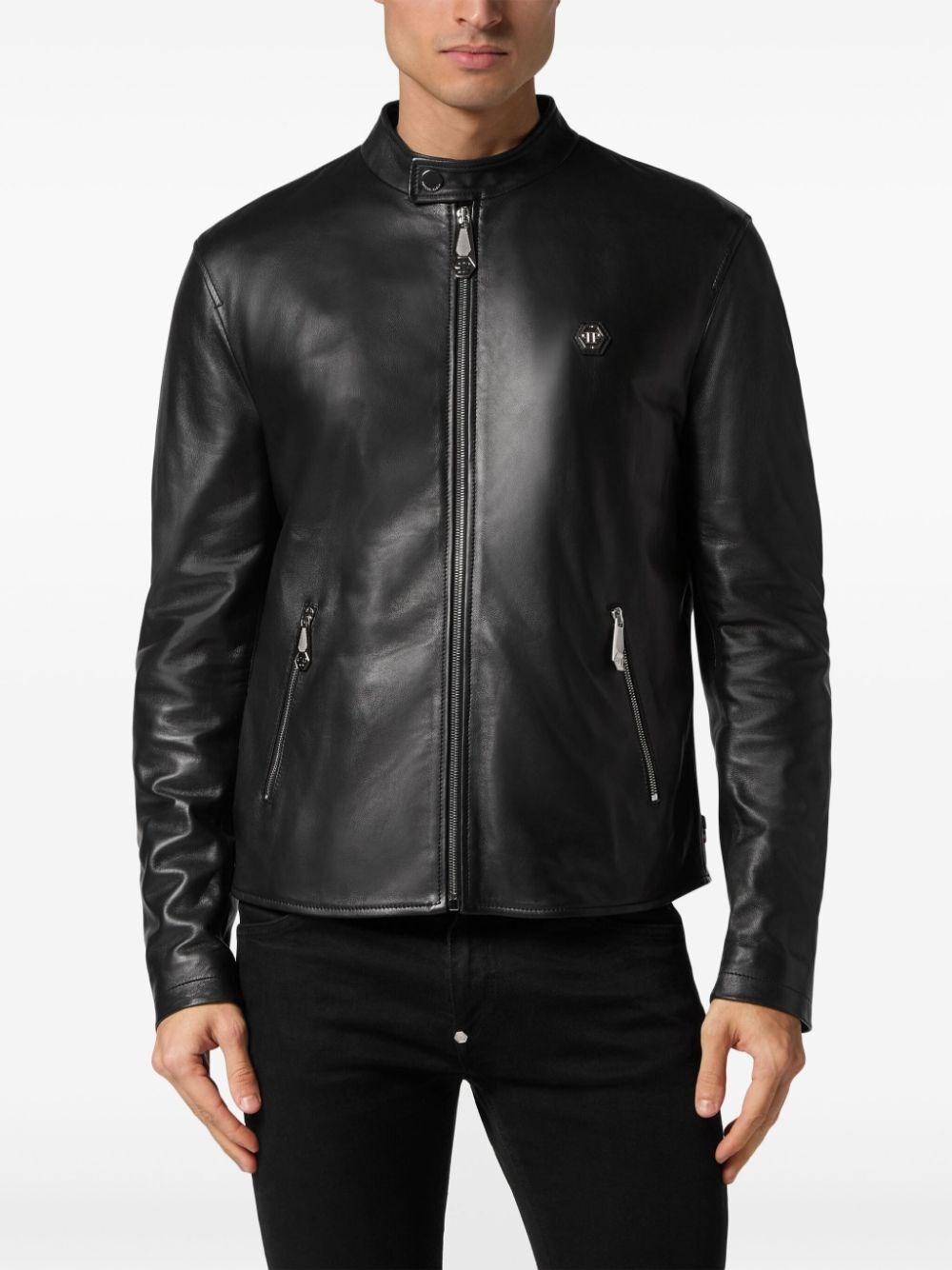 Philipp plein Leather Jacket Limitato a 3 giorni