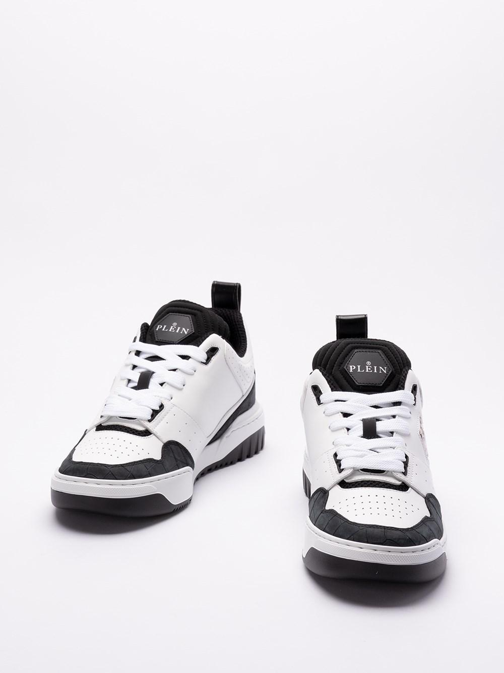 Philipp plein Croco Printed Leather Low-Top Sneakers Black Friday Prezzi