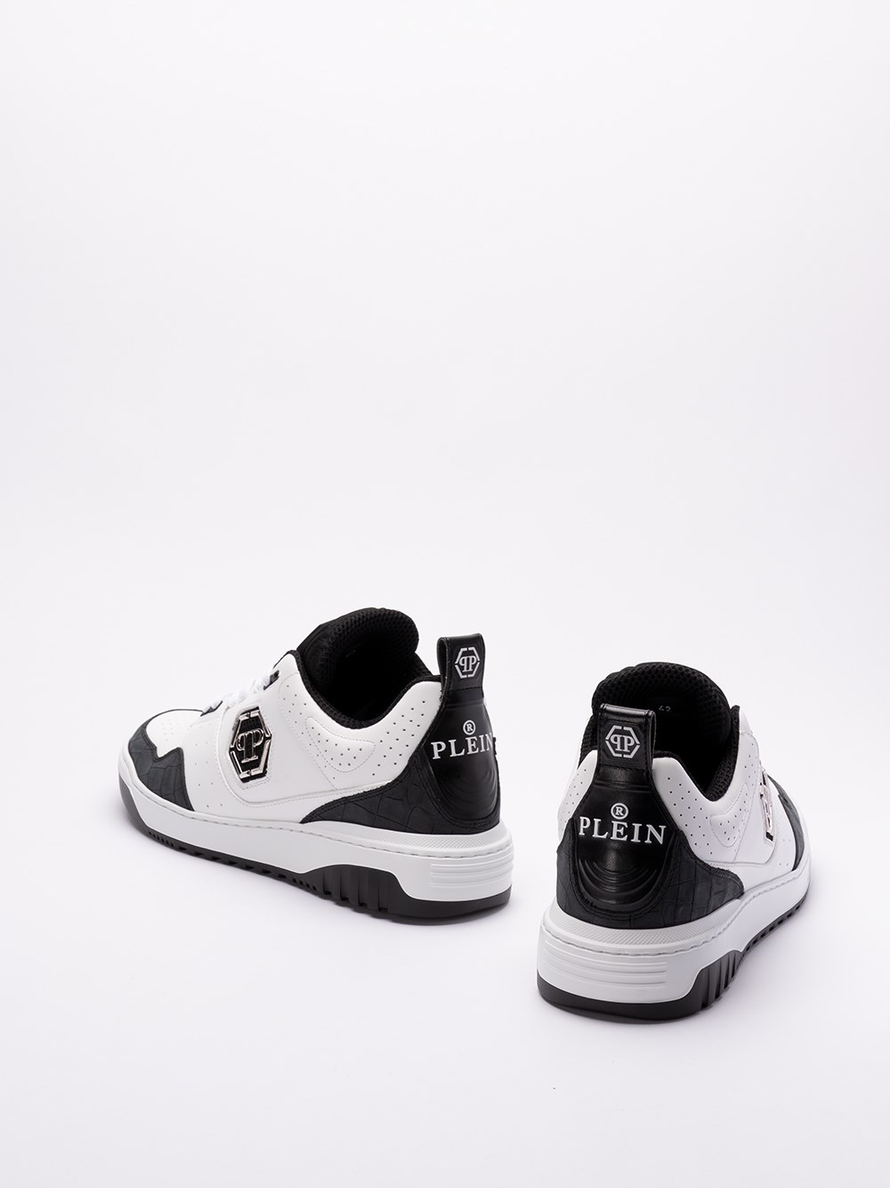 Philipp plein Croco Printed Leather Low-Top Sneakers Black Friday Prezzi