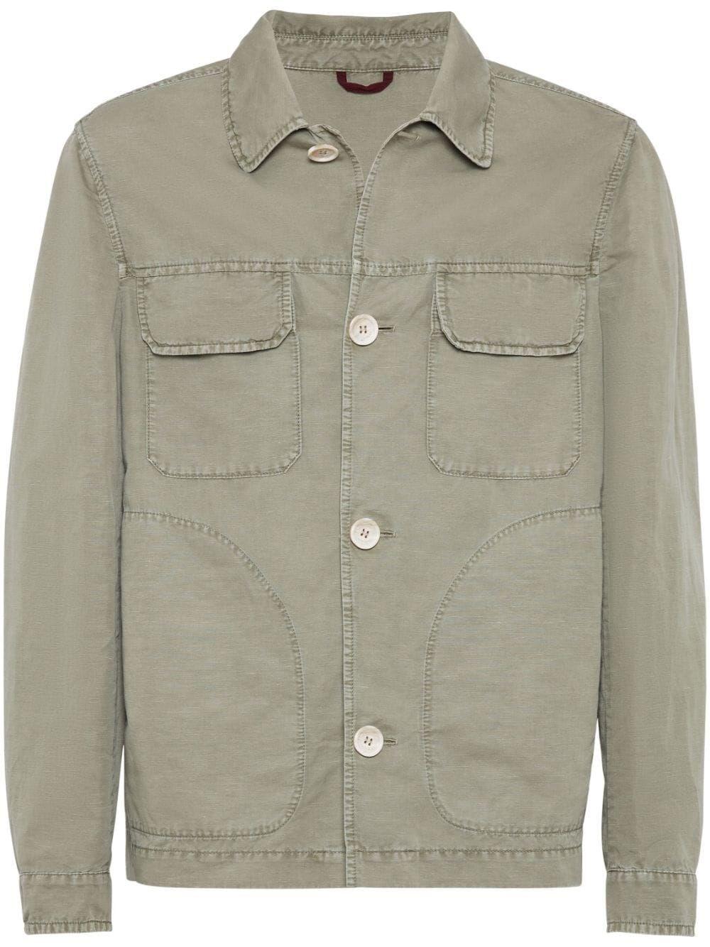 Brunello cucinelli Garment-Dyed Overshirt Qualità Garantita