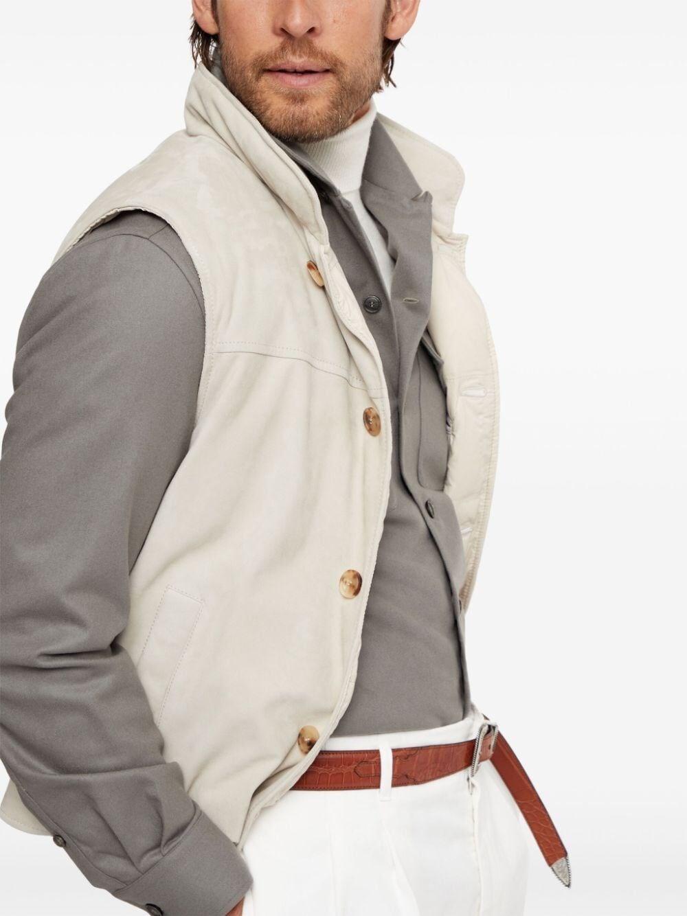 Brunello cucinelli Padded Leather Vest Acquista Ora