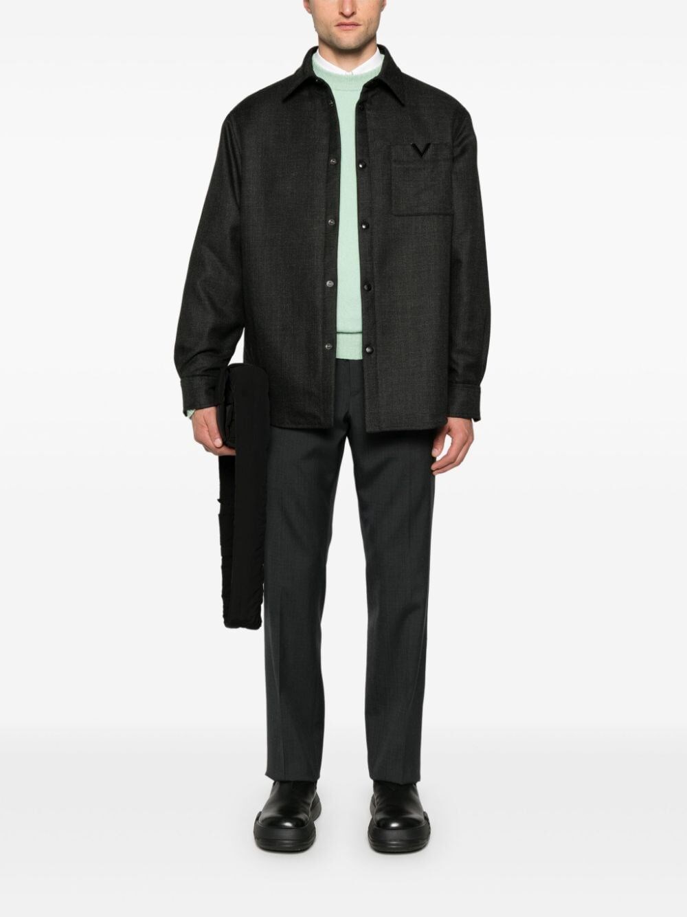 Valentino garavani `V Detail` Shirt Jacket Smaltimento dello stoccaggio