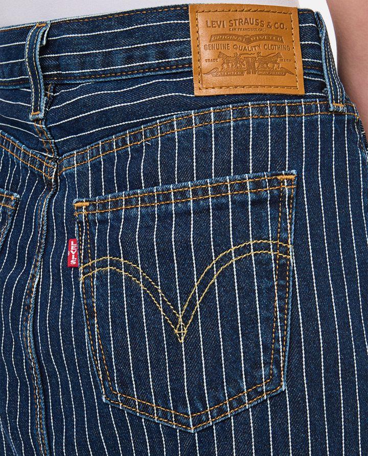 Biffi GONNA MIDI DENIM A RIGHE Nuovo