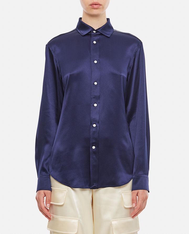 Biffi LONG SLEEVE BUTTON FRONT SILK SHIRT Hotsell