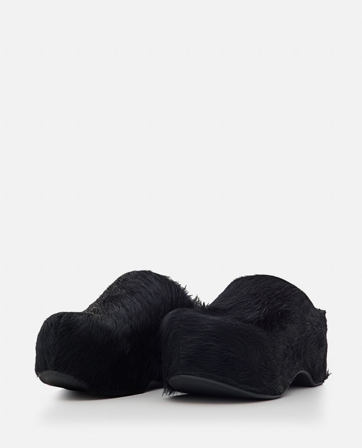 Biffi HAIRY LEATHER PLATFORM MULES Hotsell