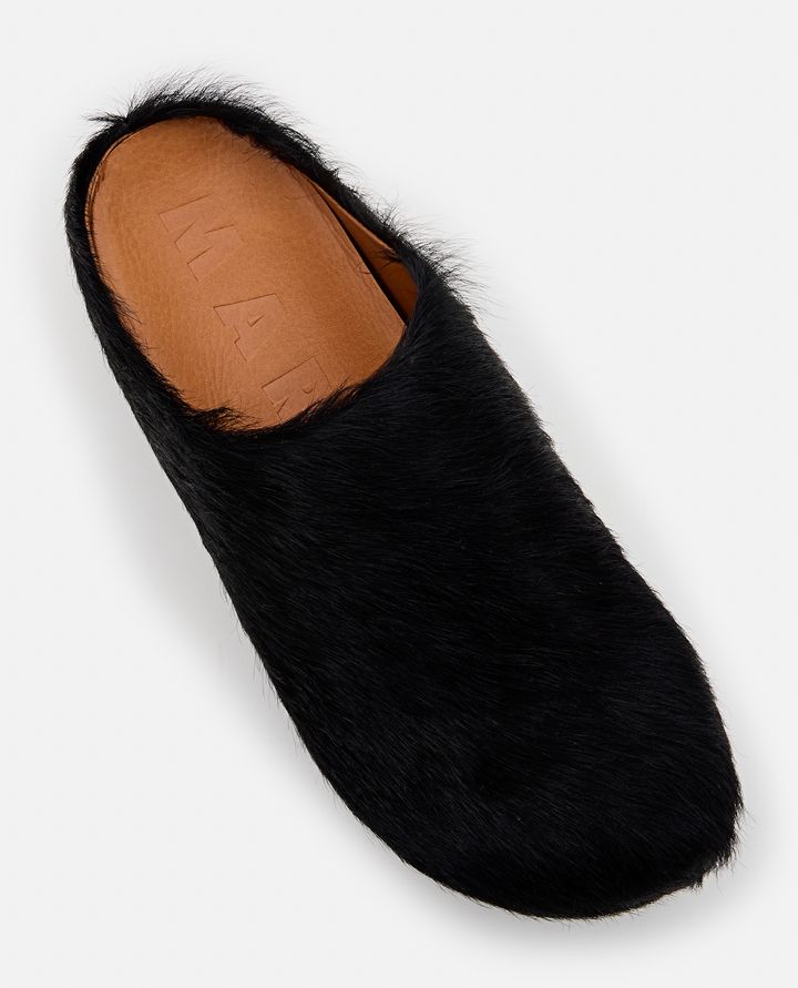 Biffi HAIRY LEATHER PLATFORM MULES Hotsell
