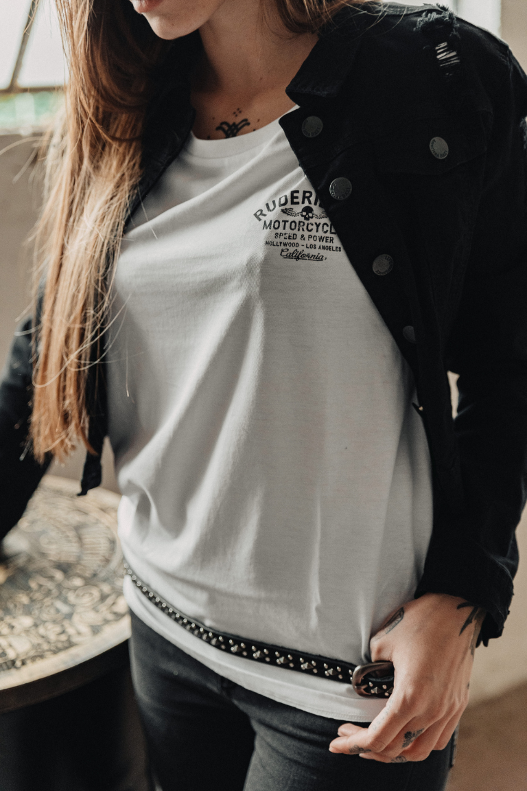 Rude Riders T-Shirt Donna Rude Riders Bianca Vendita