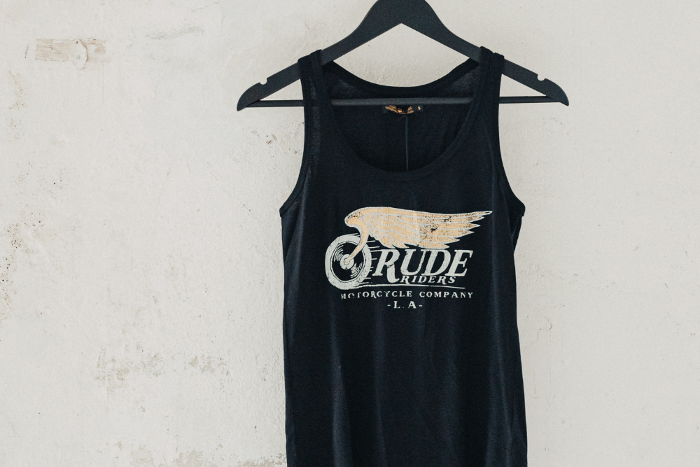 Rude Riders Canotta Donna Flying Wheel Nera Spedizione Gratuita
