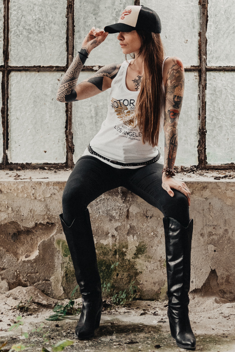 Rude Riders Canotta Donna Motor Brigade Bianca Acquista Ora