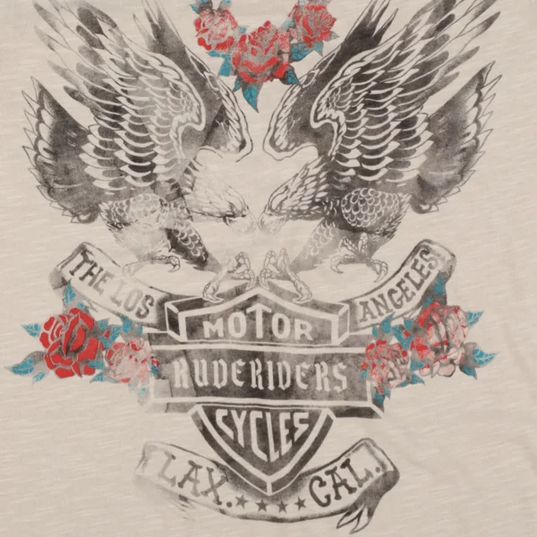 Rude Riders T-Shirt Donna Eagle & Roses Limited Ed Economico