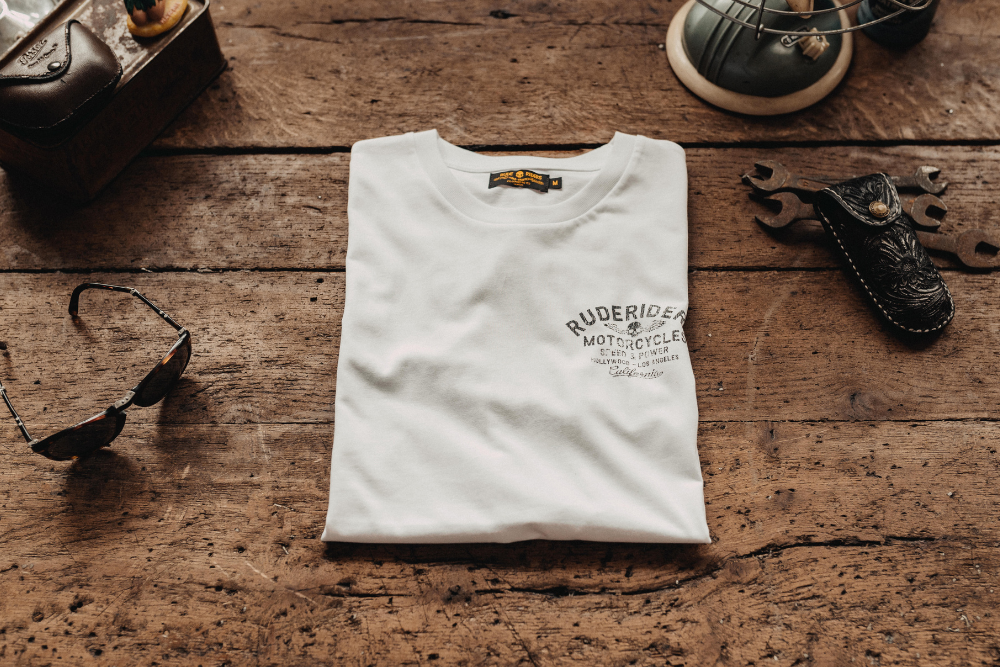 Rude Riders T-Shirt Uomo Rude Riders Bianca Vendita Calda