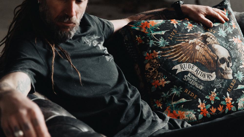 Rude Riders T-Shirt Uomo Born Free Nuovo