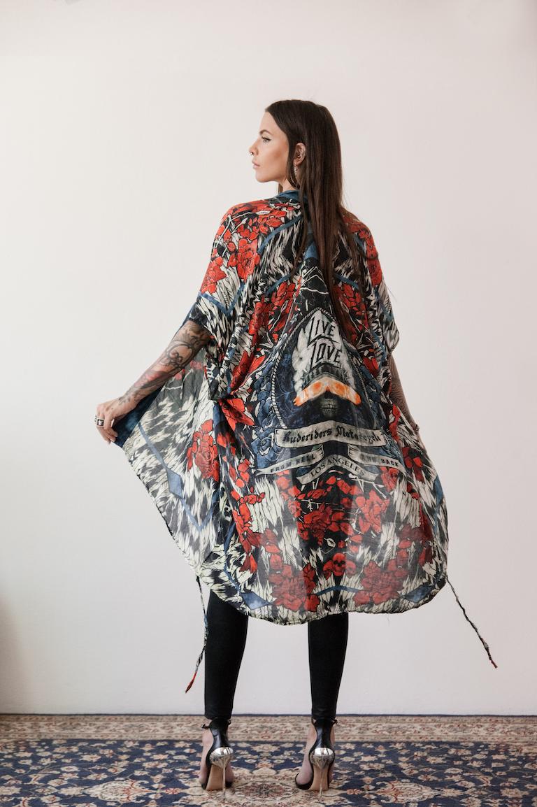Rude Riders Kimono Donna Roses Qualità