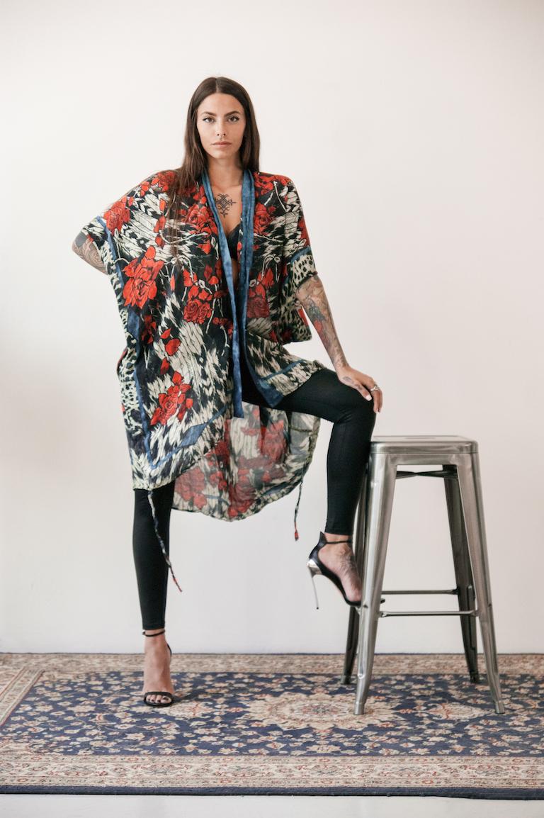 Rude Riders Kimono Donna Roses Qualità