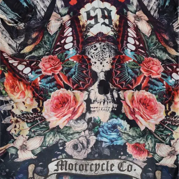 Rude Riders Kimono Donna Skull & Roses Spedizione Gratuita