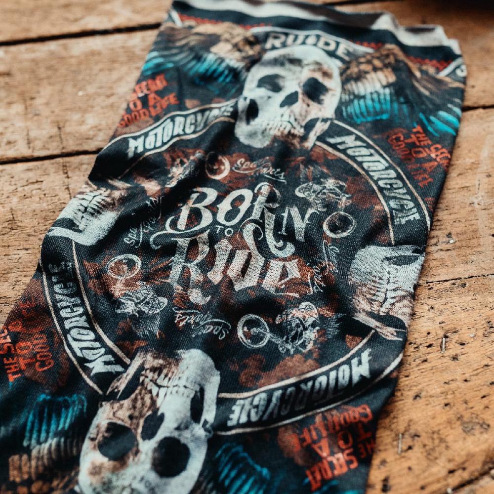 Rude Riders Tube Flying Skull Nuova