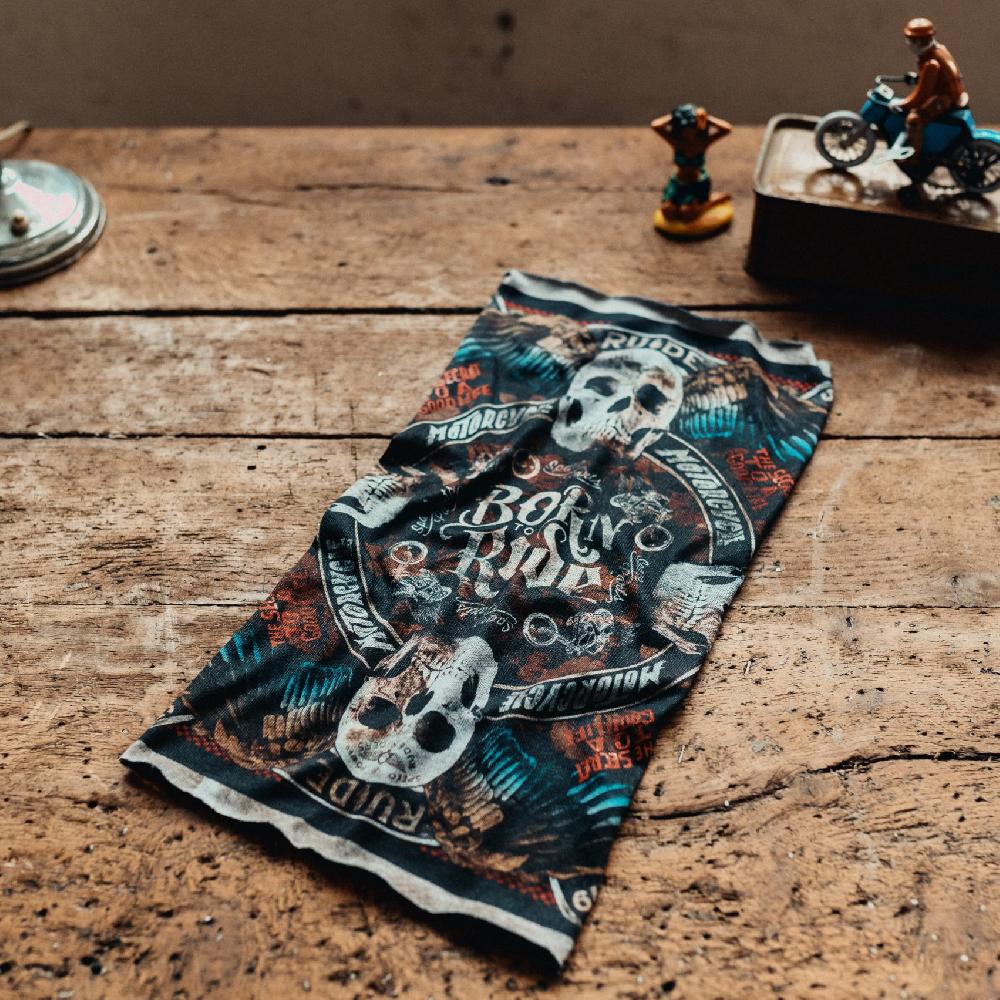 Rude Riders Tube Flying Skull Nuova