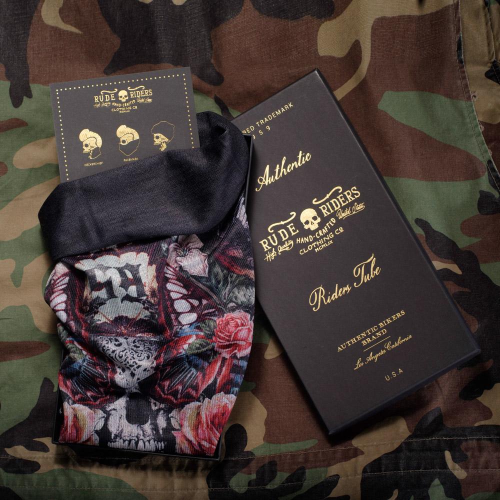 Rude Riders Tube Skull & Roses Qualità Garantita