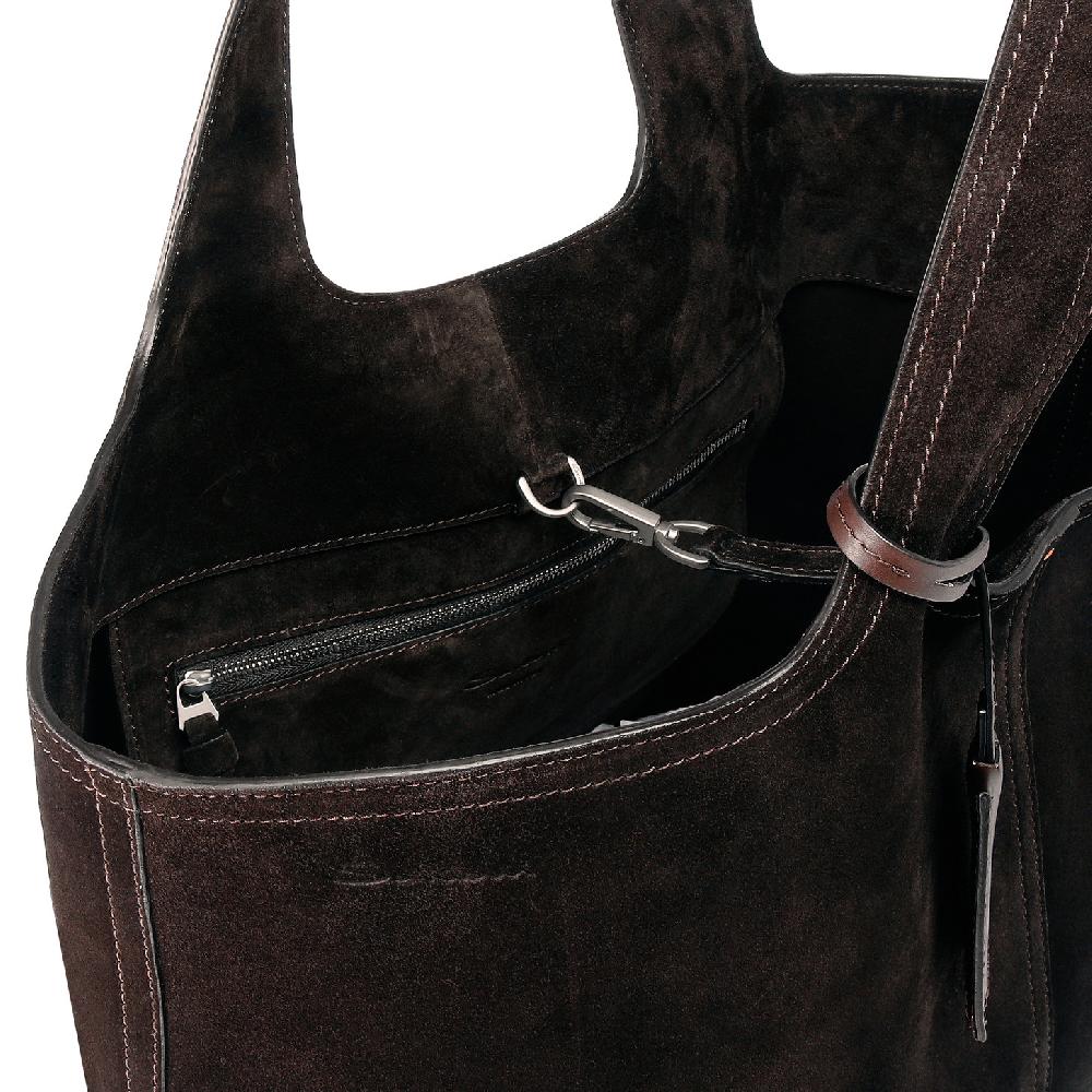 ﻿Santoni Borsa in suede testa di moro 2025