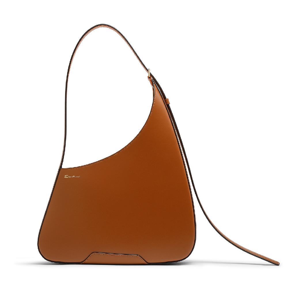 Santoni Borsa a spalla The Pluto Hobo in pelle marrone