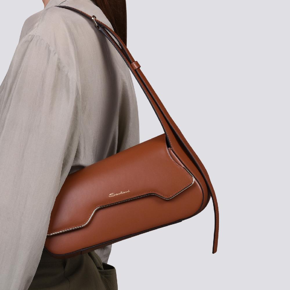 Santoni Borsa ThePluto in pelle marrone Promozione