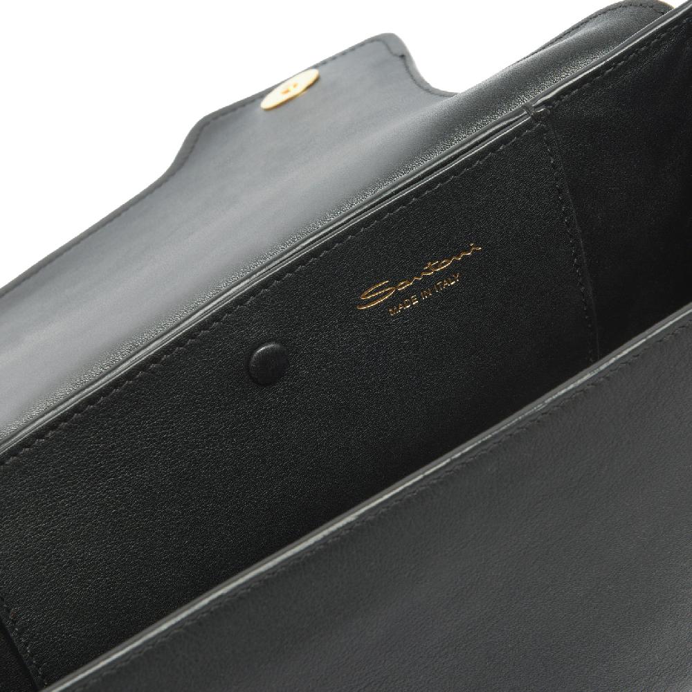 Santoni Borsa ThePluto in pelle nera Pezzi Unici