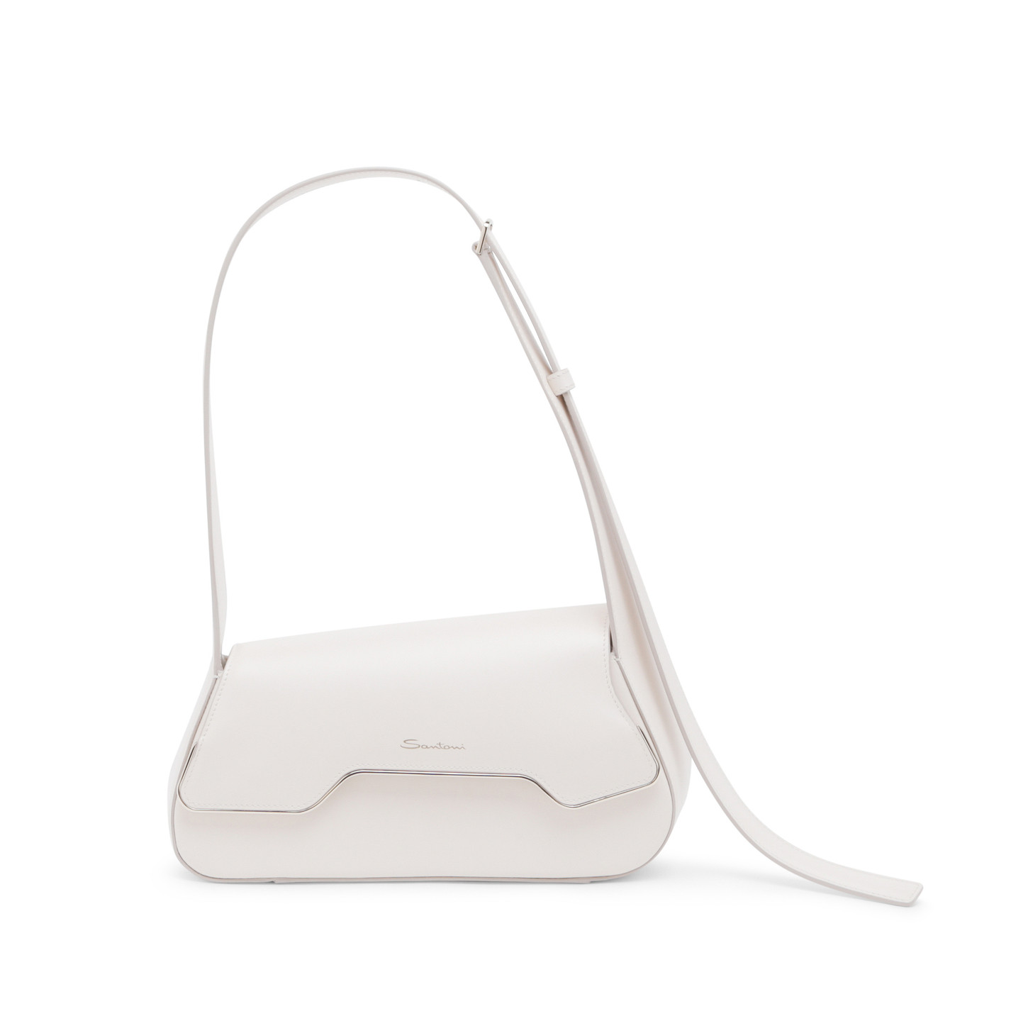 Santoni Borsa ThePluto in pelle bianca