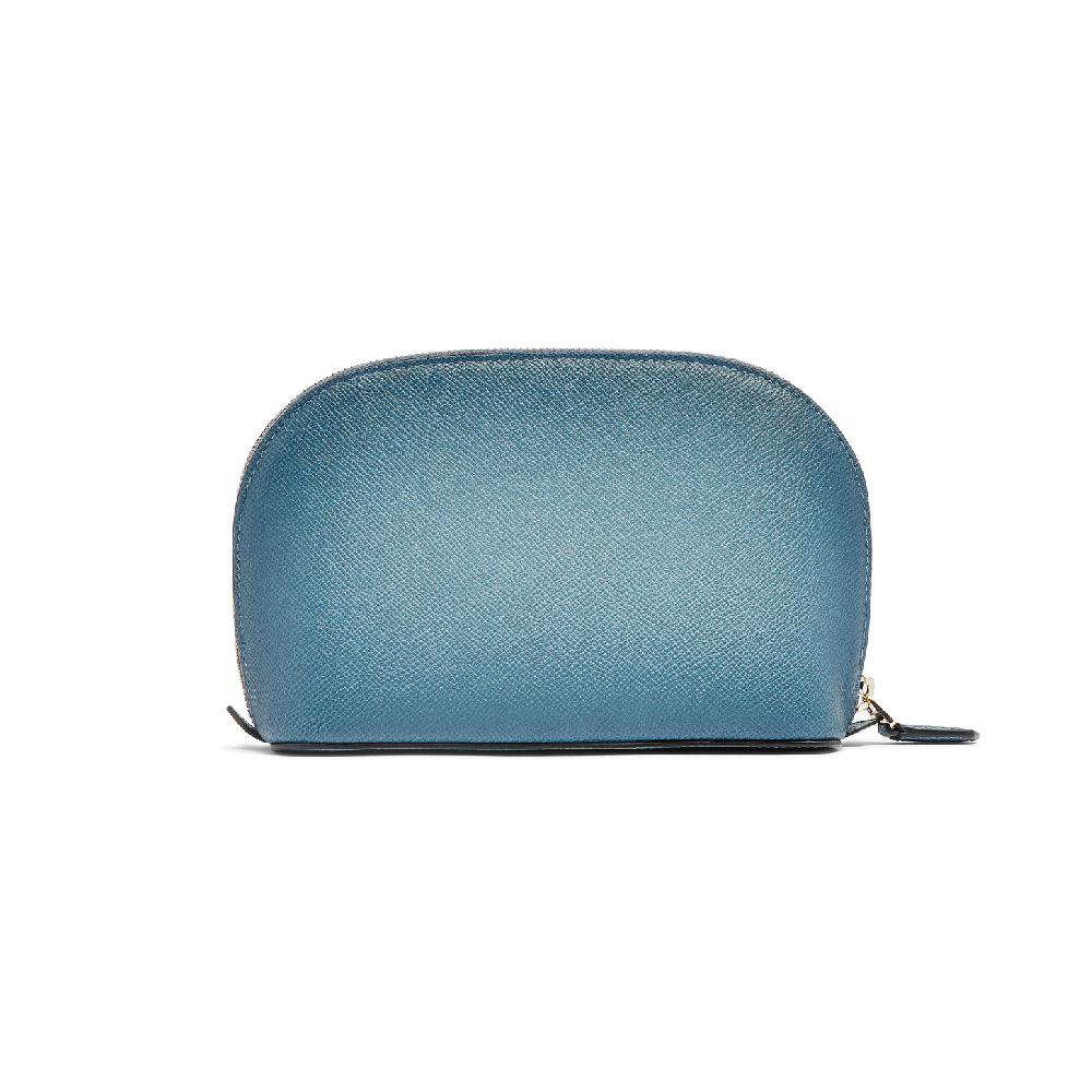 Santoni Pouch in Saffiano azzurro Consegna Veloce