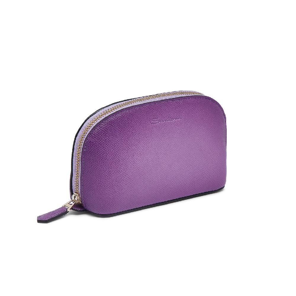 Santoni Pouch in Saffiano viola Promozione Limitata