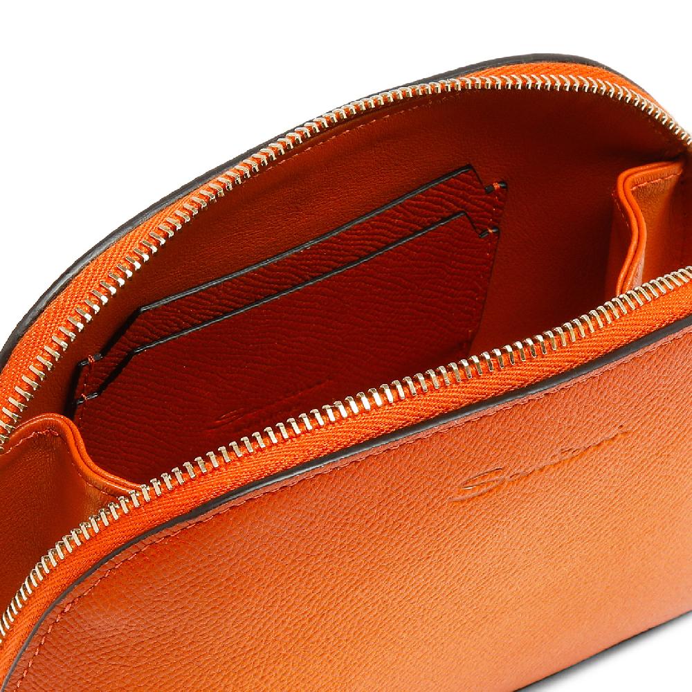 Santoni Pouch in Saffiano arancione Fino Al -60%