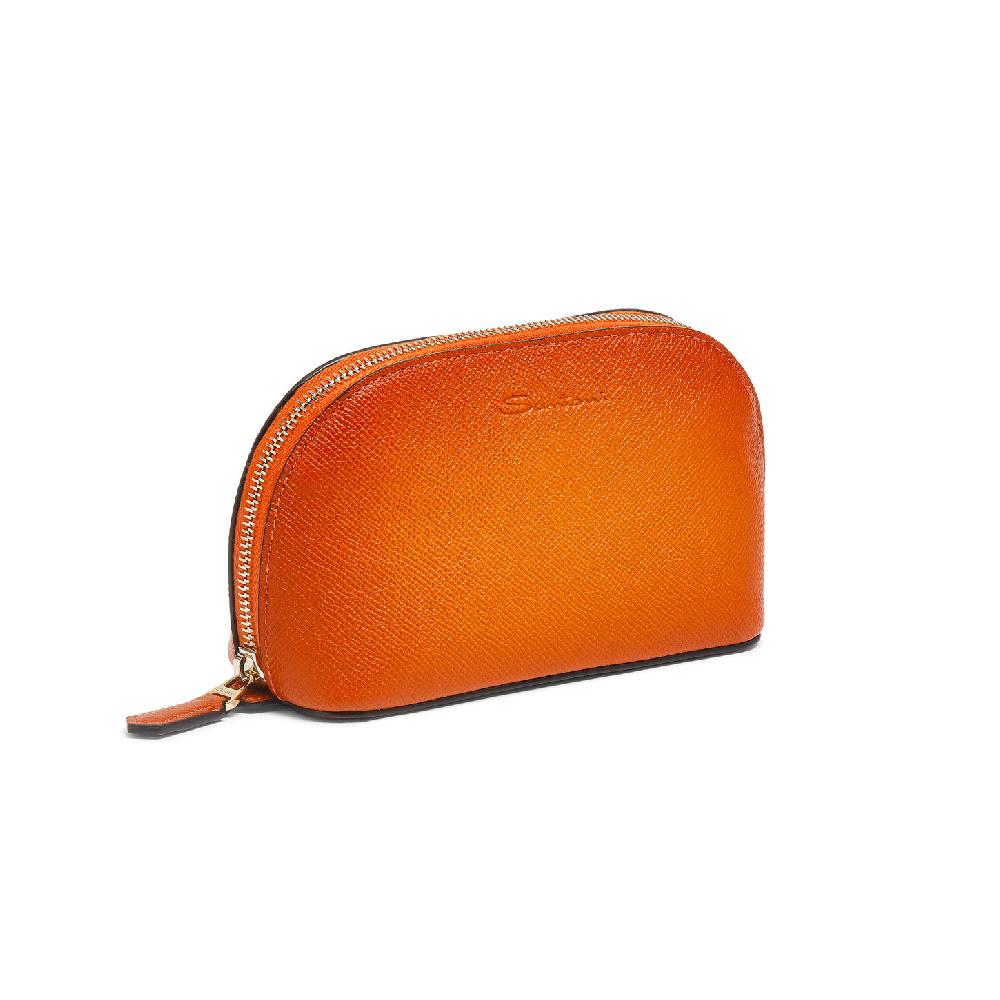 Santoni Pouch in Saffiano arancione Fino Al -60%