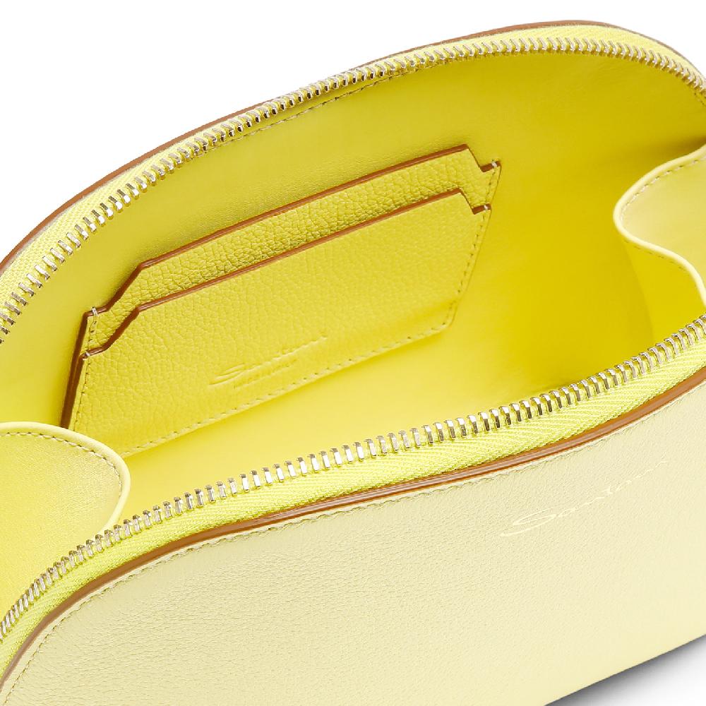 Santoni Pouch in pelle bottalata gialla Shopping Online