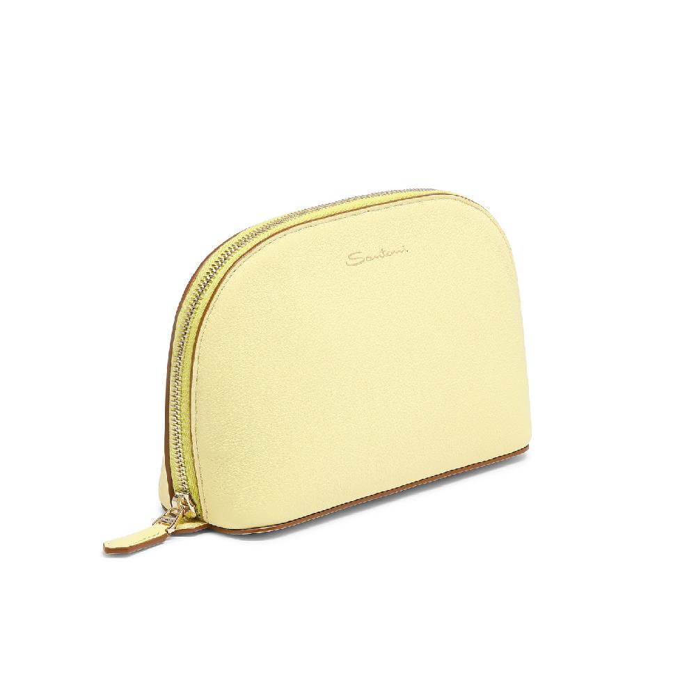 Santoni Pouch in pelle bottalata gialla Shopping Online