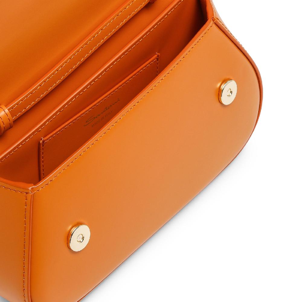 Santoni Borsa ThePluto a tracolla in pelle arancione Sottocosto