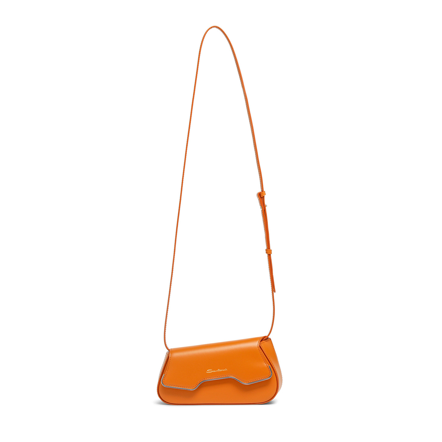 Santoni Borsa ThePluto a tracolla in pelle arancione Sottocosto