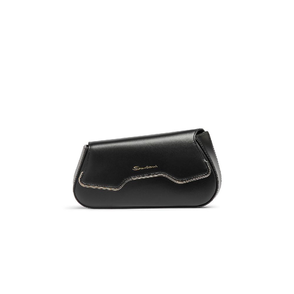 Santoni Borsa ThePluto a tracolla in pelle nera