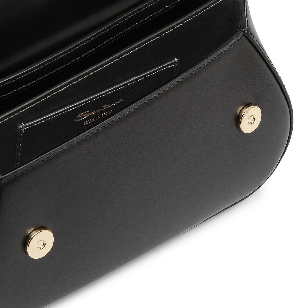 Santoni Borsa ThePluto a tracolla in pelle nera Convenienza