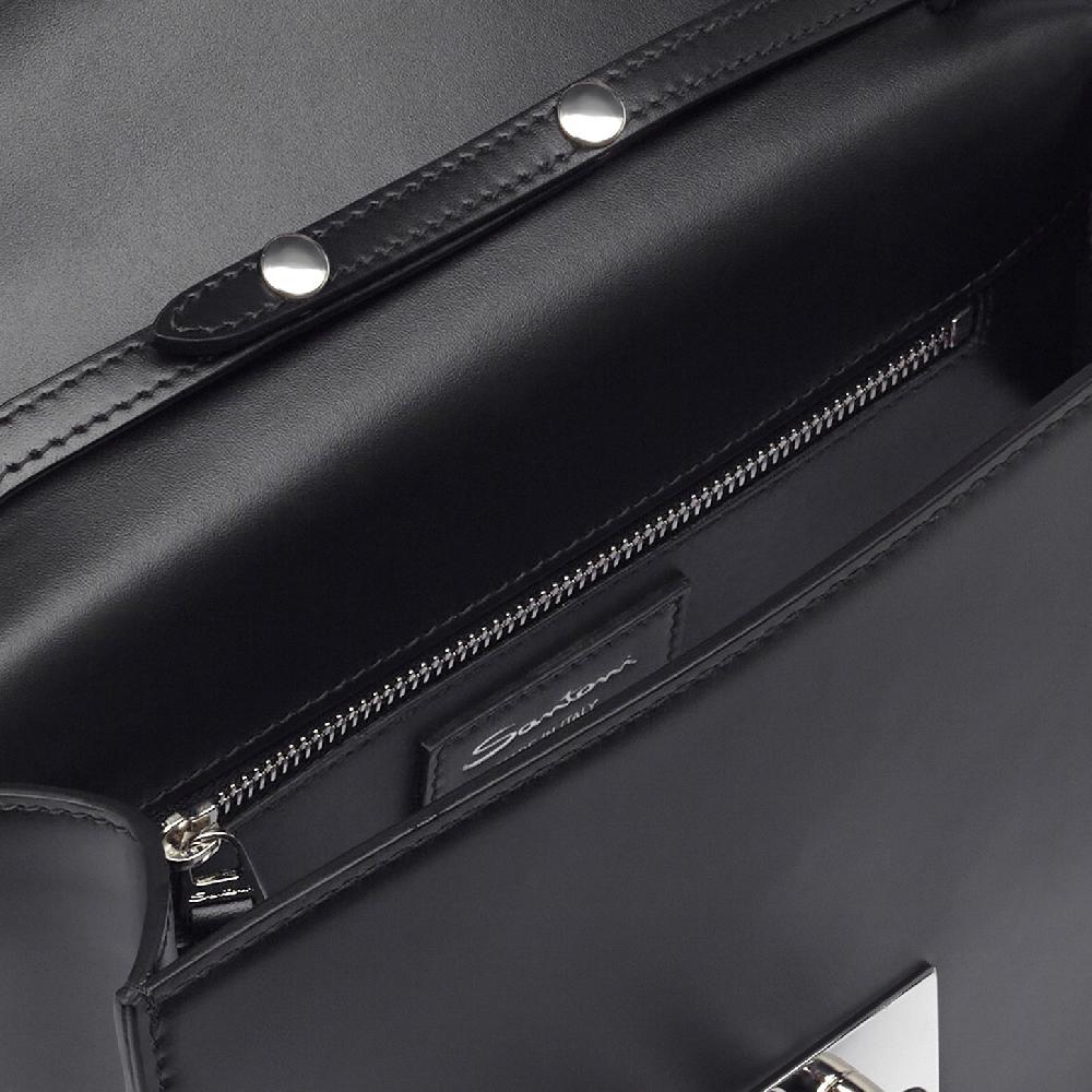 Santoni Borsa a tracolla in pelle nera Sconto