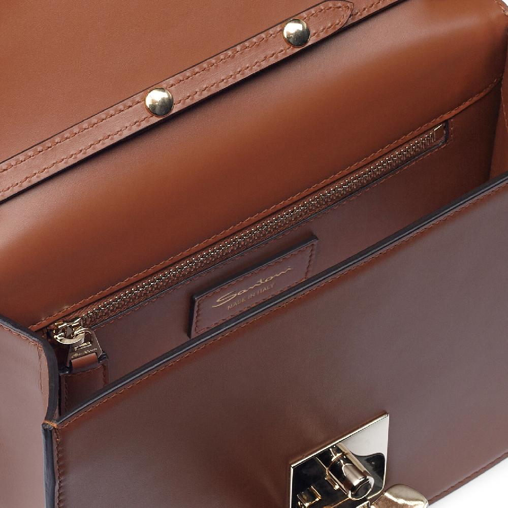 Santoni Borsa a tracolla in pelle marrone Offerta