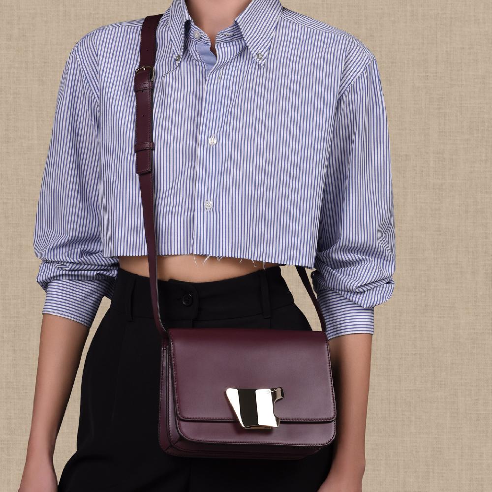 Santoni Borsa a tracolla in pelle bordeaux Hotsell