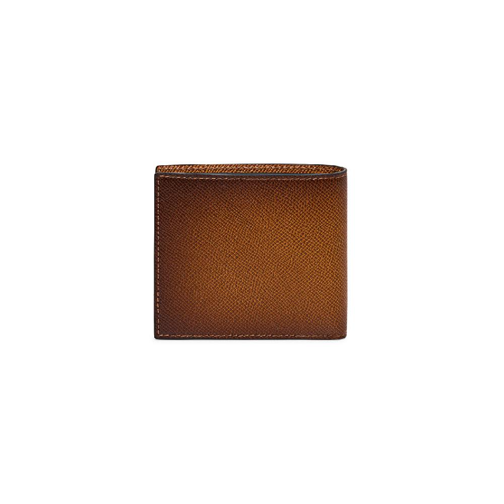 Santoni Portafoglio con porta monete in saffiano marrone Vendita Calda