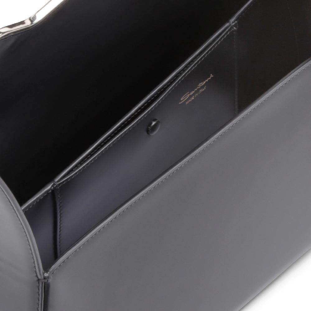 Santoni Borsa ThePluto in pelle nera Vendita Economica