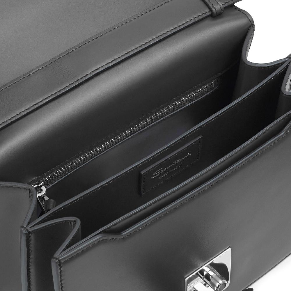 Santoni Borsa a tracolla in pelle nera I Più Venduti